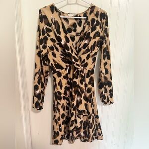 Dress Up - Womens Leopard Print Dress